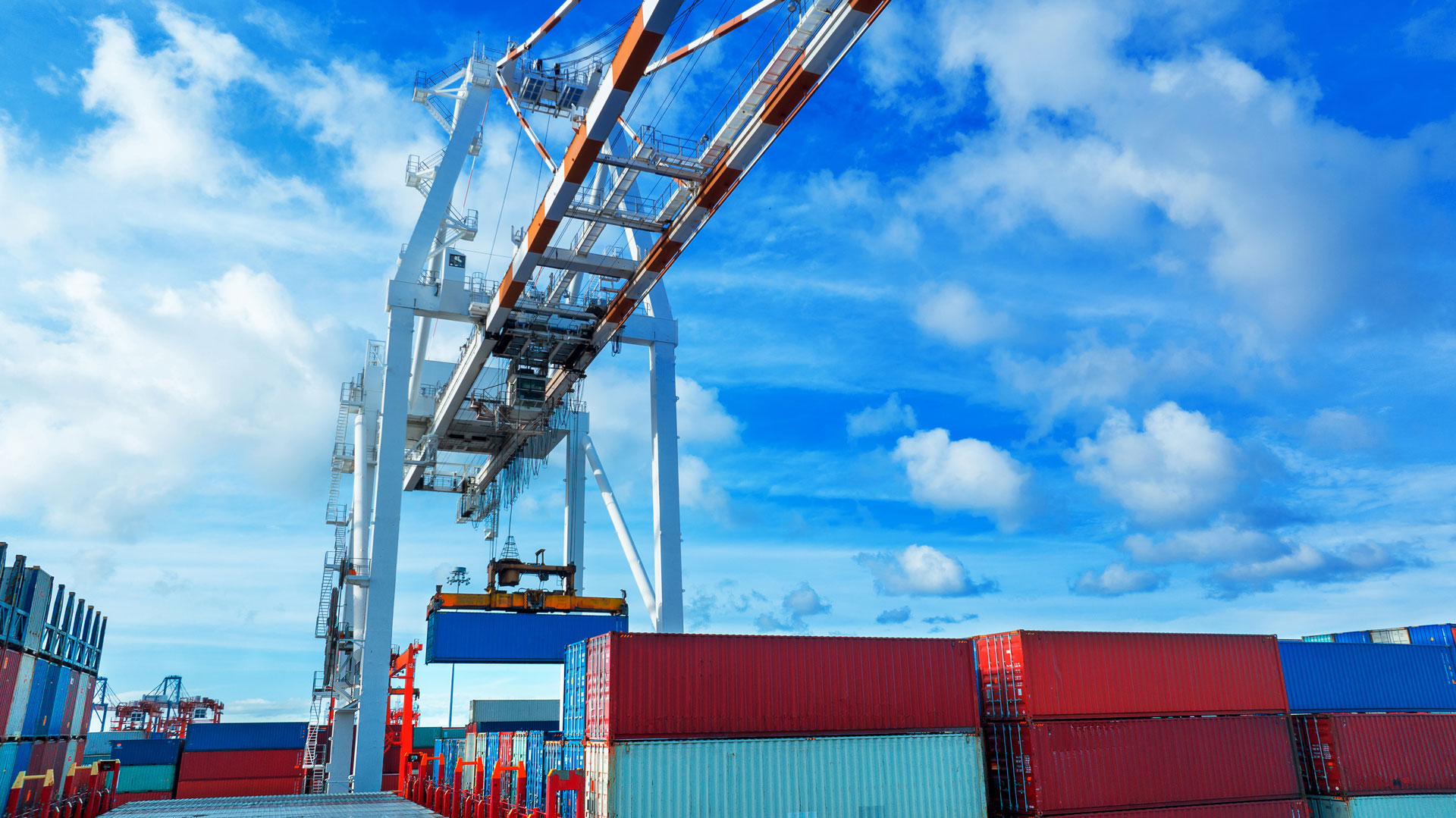 aerial view of manufacturing logistics cargo conta